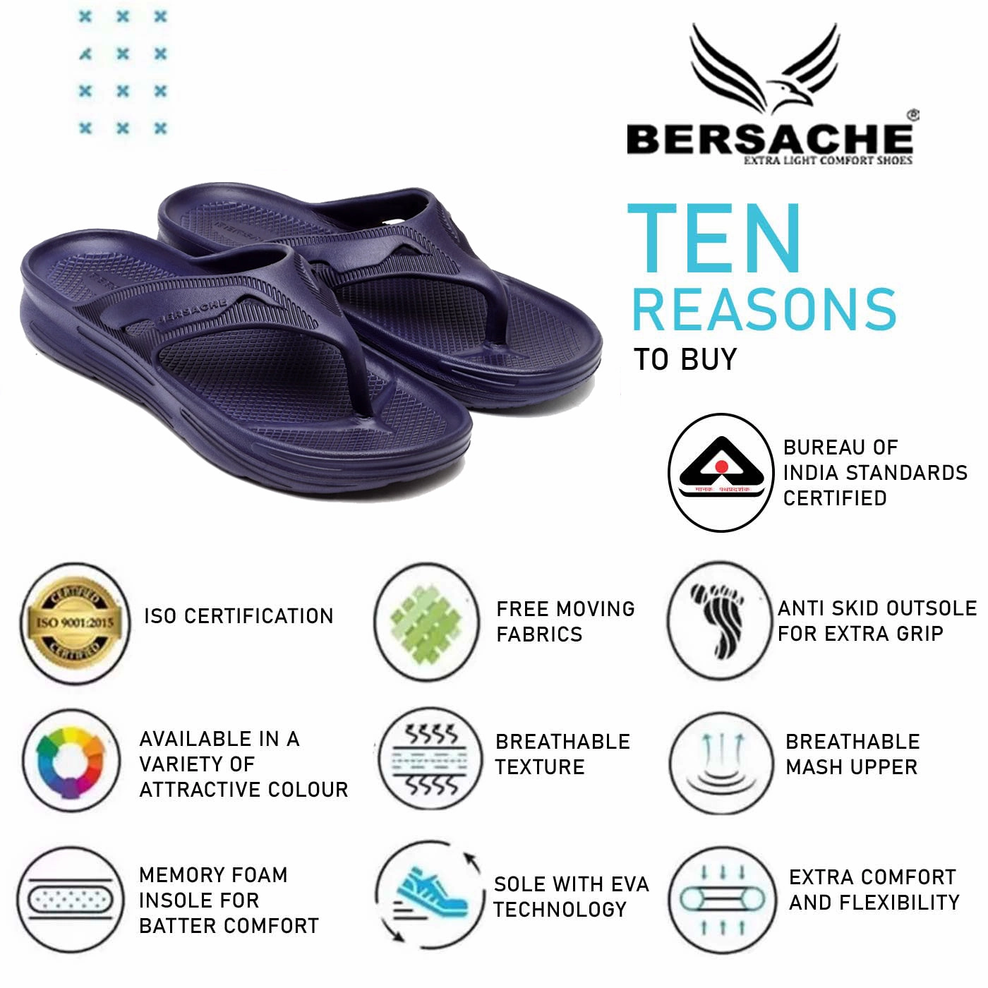 Bersache Extra Soft Classic Casual with  Regular wear with Ultra Soft & Flexibility Technology Clog's for Men's & Boy's (6118-Blue) Customized Slippers