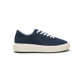 SUN68 BIG BOY SUEDE NAVY BLUE SNEAKERS FOR MEN Roofing Sneakers
