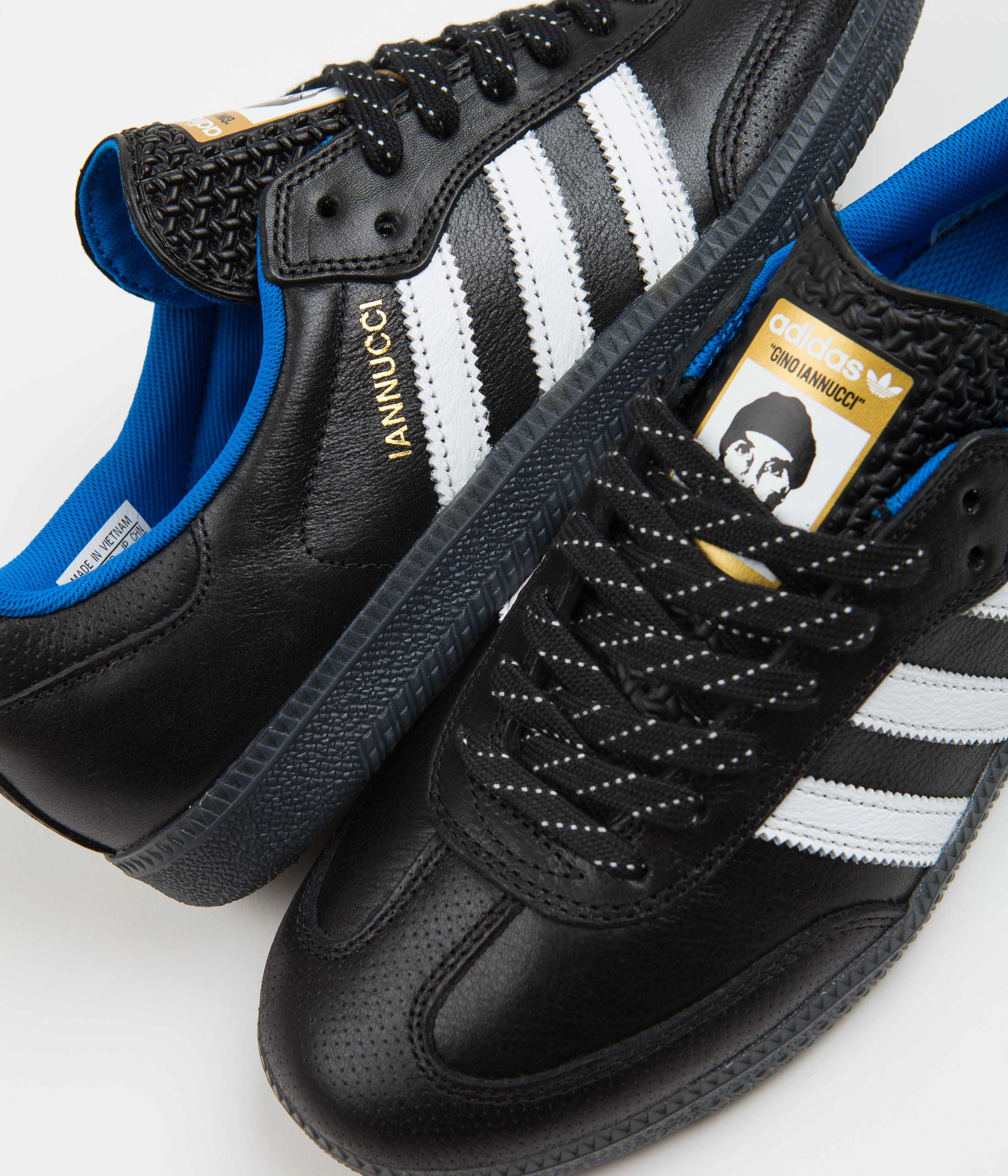 Adidas Composite Toe Shoes Adidas Gino Iannucci Samba ADV Shoes - Core Black / FTWR White / Bluebird