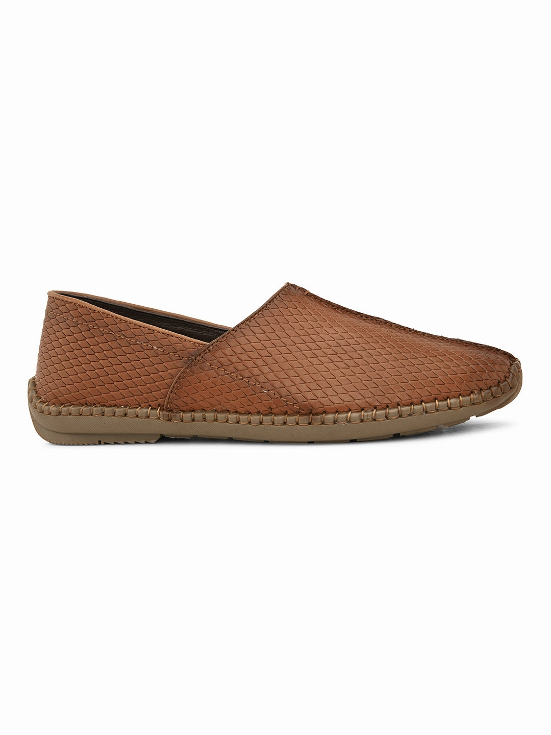 Dress Shoes Pelle Albero Men's Tan Genuine Leather Slip-on Casual Mojari