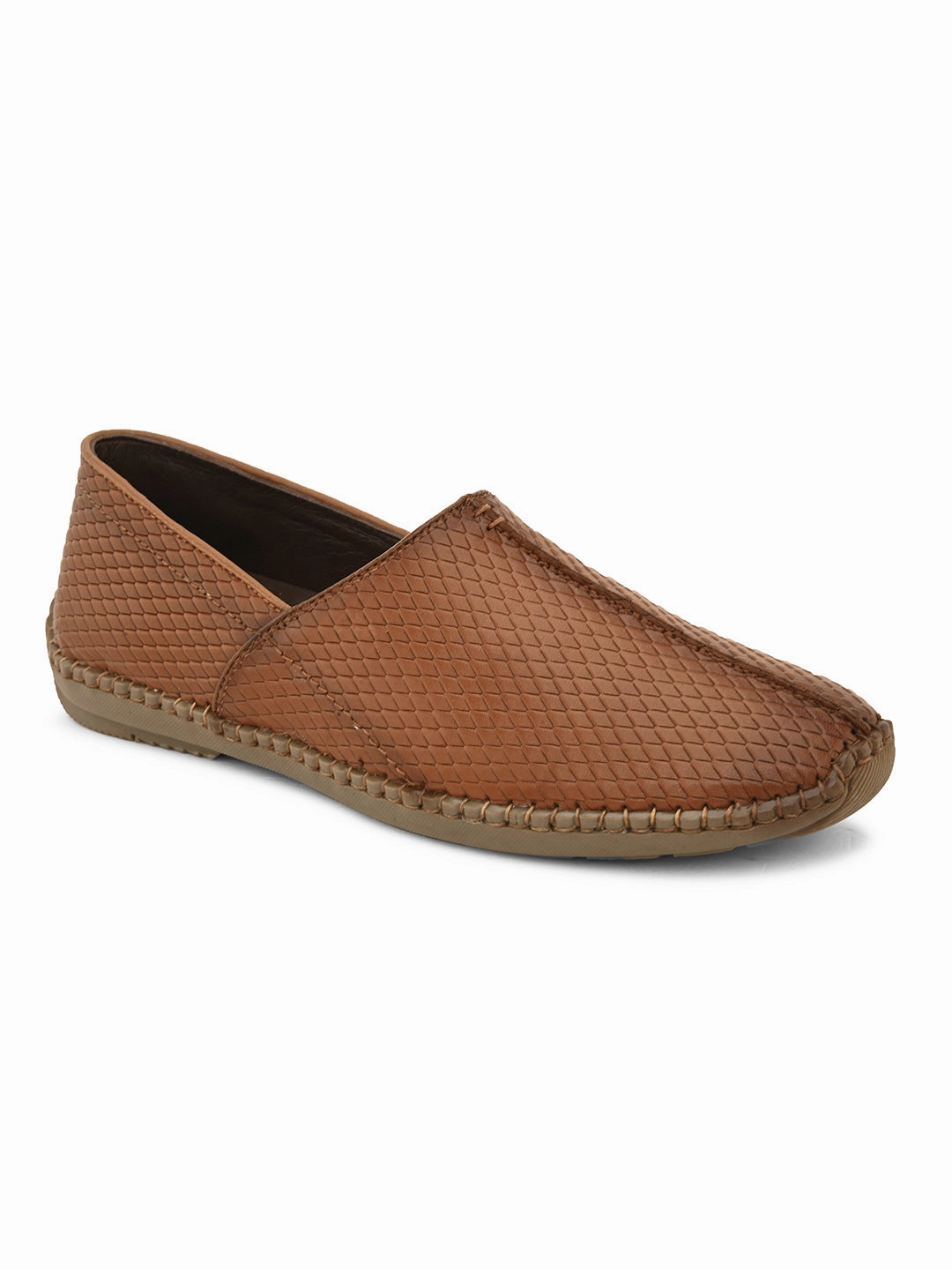 Casual Shoes To Wear With Khaki Pants Pelle Albero Men's Tan Genuine Leather Slip-on Casual Mojari
