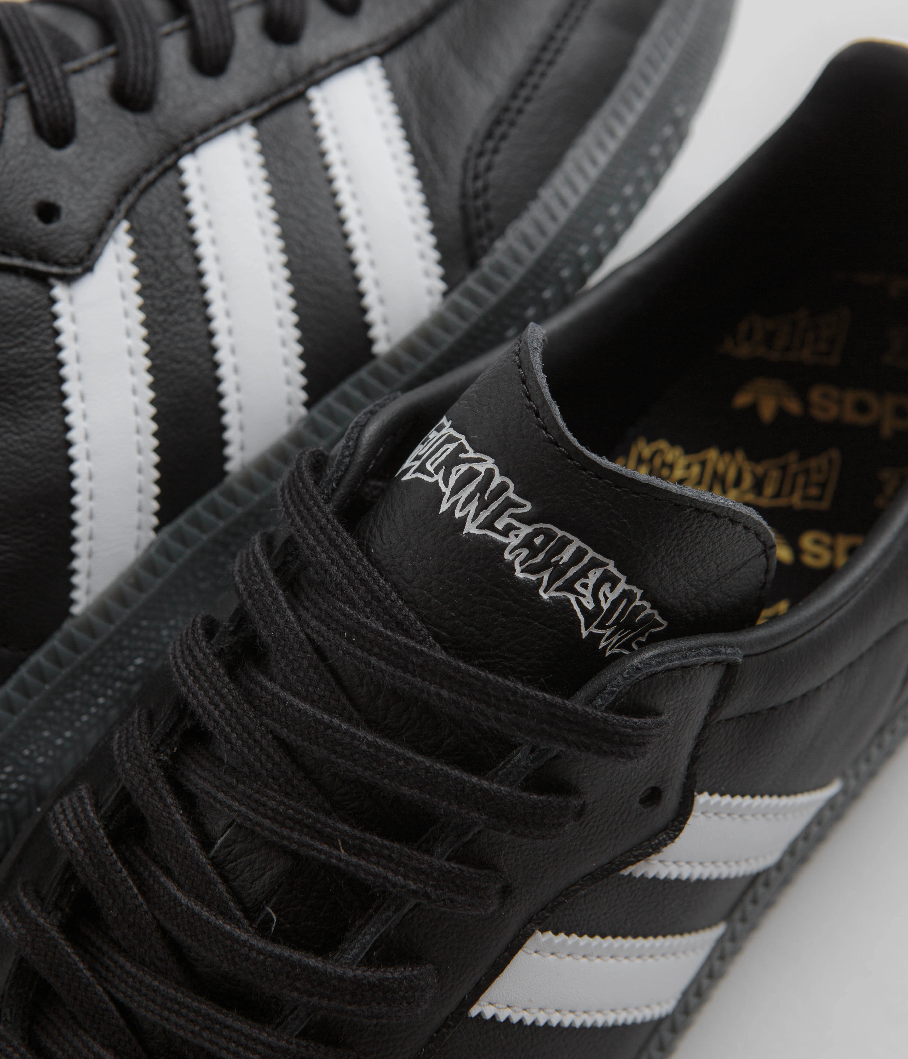 Adidas x Fucking Awesome Samba Shoes - Core Black / FTWR White / Gold Metallic Handball Shoes Adidas