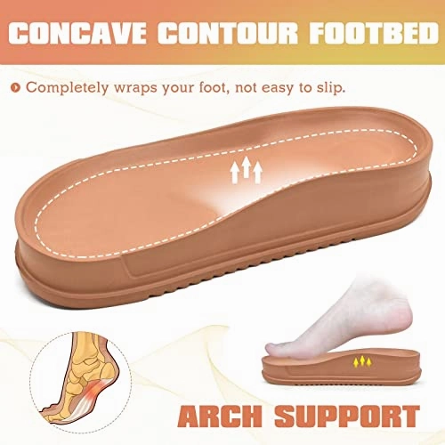 KuaiLu Womens Fuzzy Cross Band Platform Slippers with Back Strap for Summer, Fluffy Furry Ladies Open Toe Slingback Slide Slippers, Cozy Plush Fleece Comfy House Shoes Sandals Tan 11 Outlet Slippers