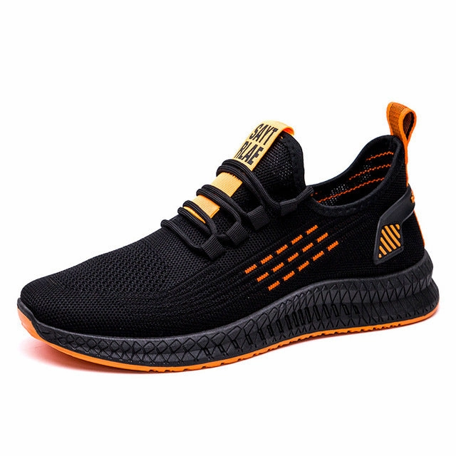 Fashion Sneakers Men Vulcanized Shoes Air Mesh Mens Trainers Lightweight Casual Shoes Men Black Footware Tenis Masculino Casual Shoes That Go With Suits