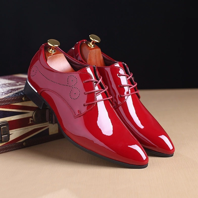 Sequin Casual Shoes Men Leather Shoes Men Business Casual Dress Shoes
