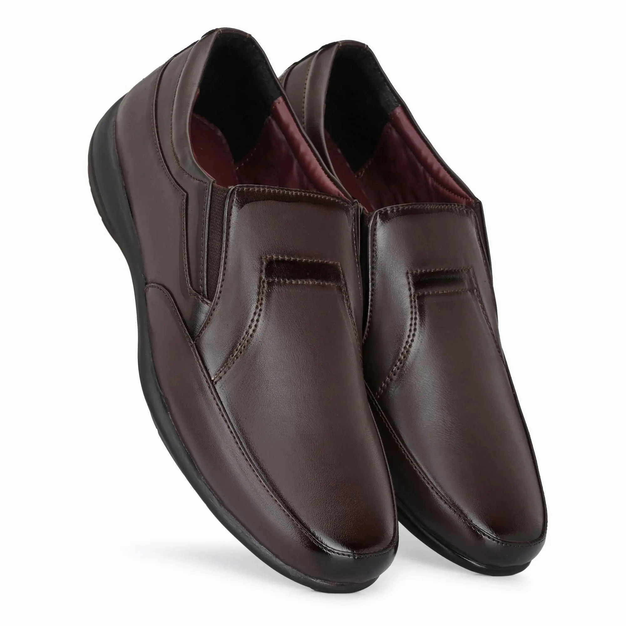 Loafers for Men Brown Color Formal Synthetic Leather Loafer Glitter Loafers