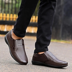 Penny Loafers Narrow Width Loafers for Men Brown Color Formal Synthetic Leather Loafer