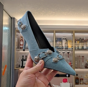 Foam Sandals Isabella  Women's Denim High Heel Rivet Sandals