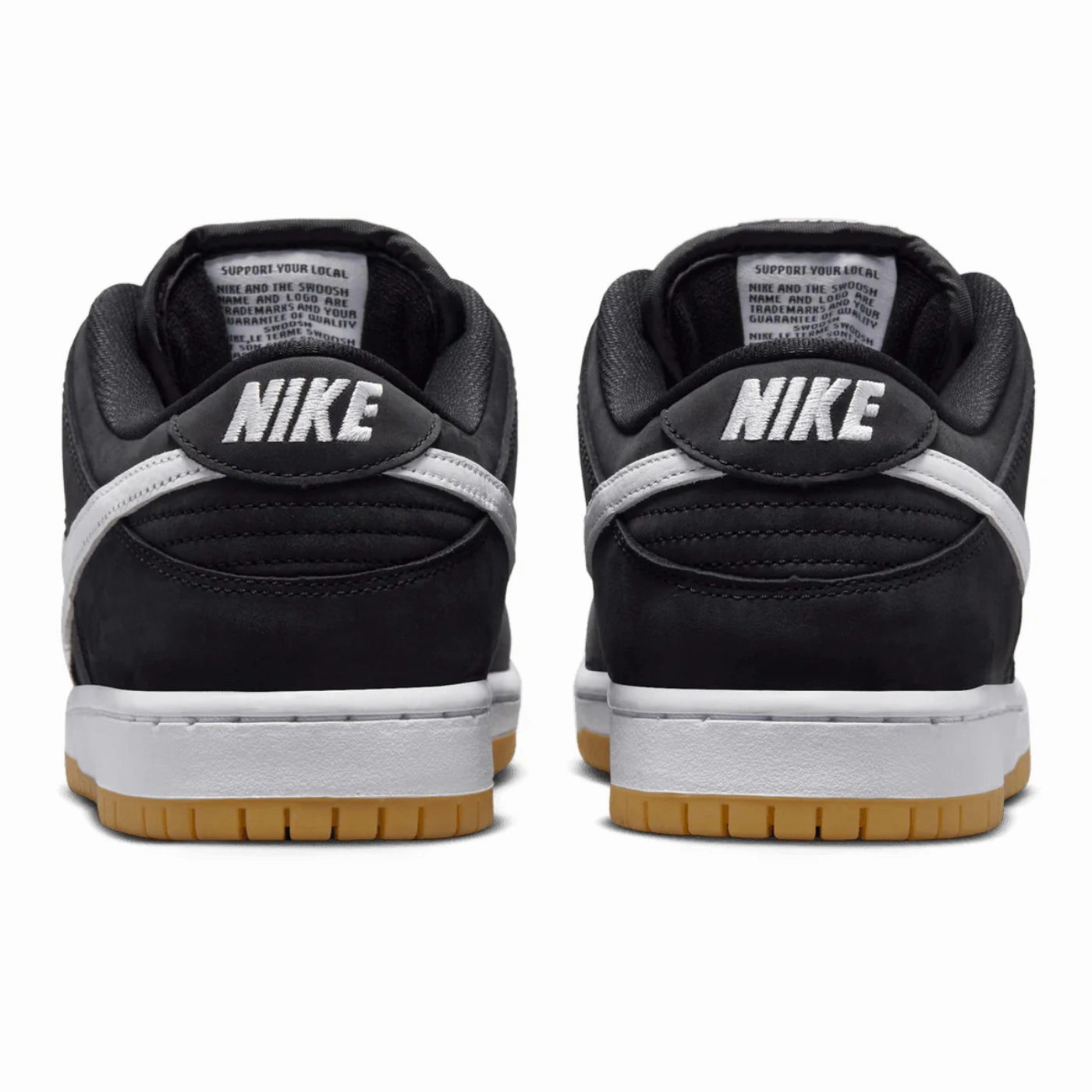 Nike SB Dunk Low Shoes - Black / White - Black - Gum Light Brown Asics Shoes For Handball
