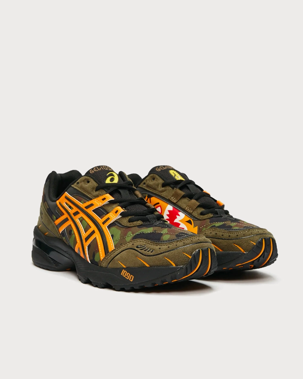 GEL-1090 x Bape Aloe / Bengal Orange Low Top Sneakers Running Asics Shoes
