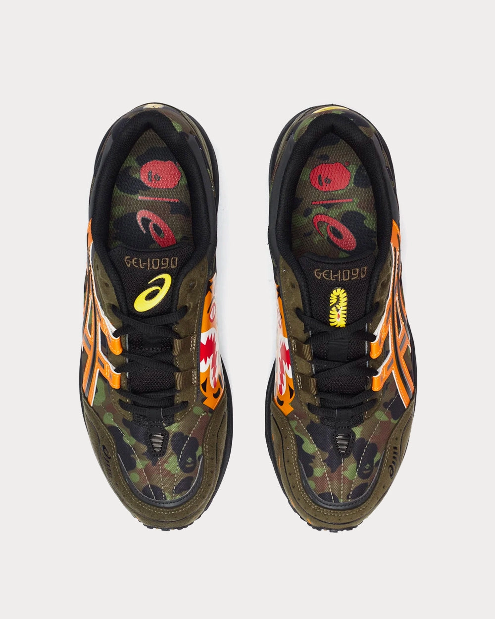 GEL-1090 x Bape Aloe / Bengal Orange Low Top Sneakers Asics America Shoes
