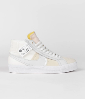 Nike SB Blazer Mid Premium Shoes - Summit White / Summit White Tennis Shoes Asics Ff3