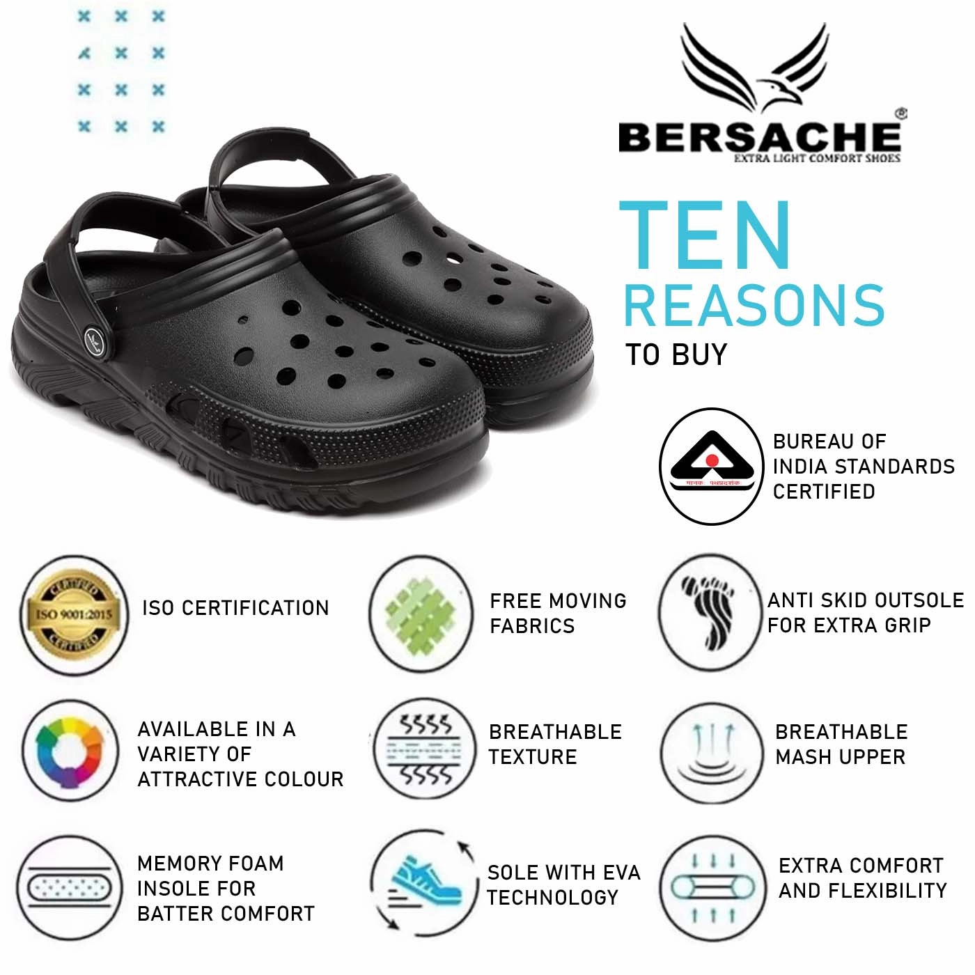 Slippers On Bersache Extra Soft Classic Casual with  Regular wear with Ultra Soft & Flexibility Technology Clog's for Men's & Boy's (6094-Black)