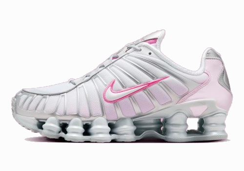 Asics Shoes Manufacturing Country Nike Women's Shox Tl Shoes - Metallic Platinum / Pinksicle / Pink Foam / White / Flat Silver