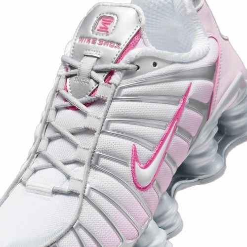 Asics Running Shoes Logo Nike Women's Shox Tl Shoes - Metallic Platinum / Pinksicle / Pink Foam / White / Flat Silver