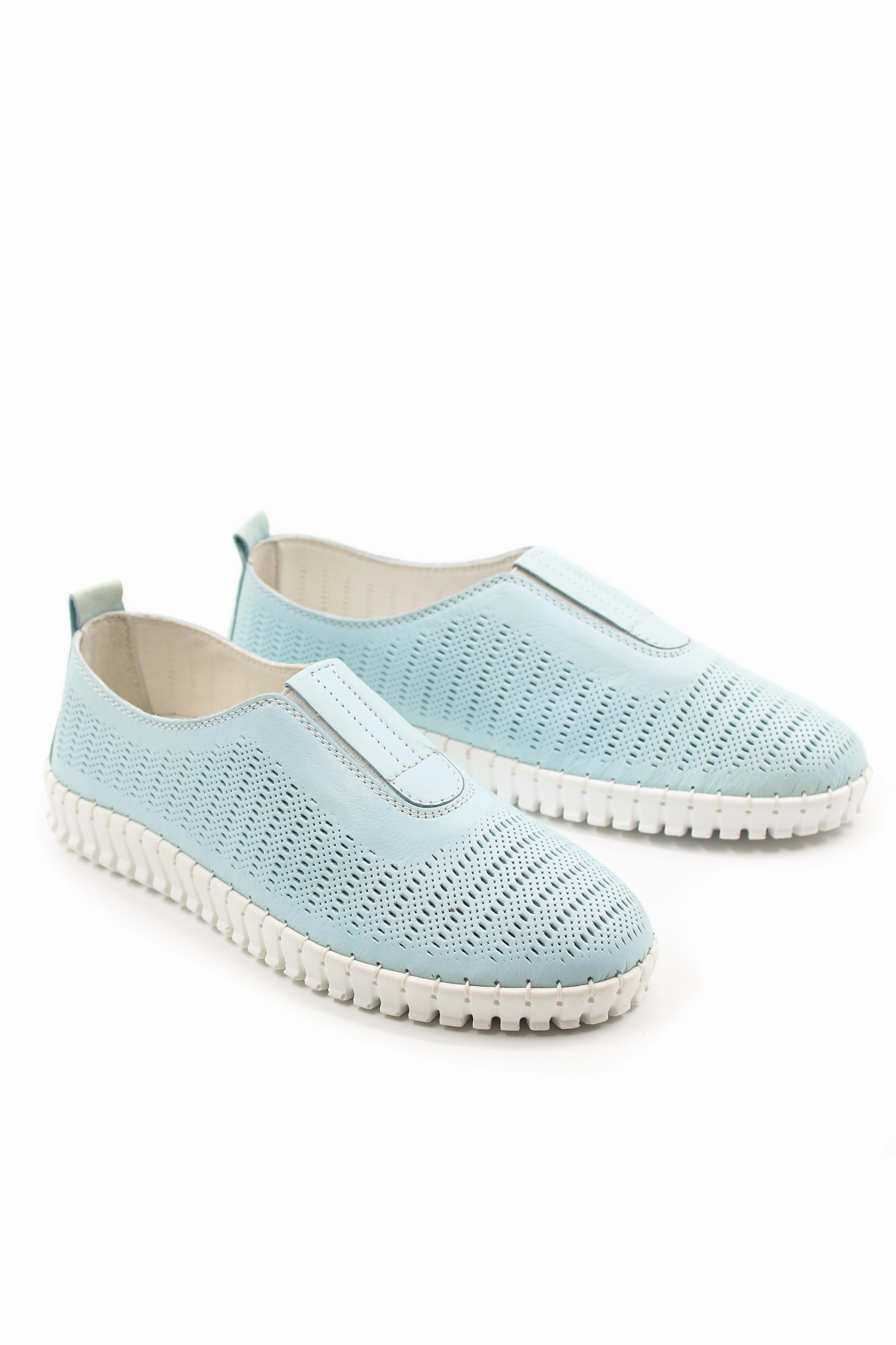 FST Genuine Leather Women's Casual Shoes 934ZA106LZR Blue - Ixtlahuacn de los Membrillos Casual Shoes To Wear With Suit