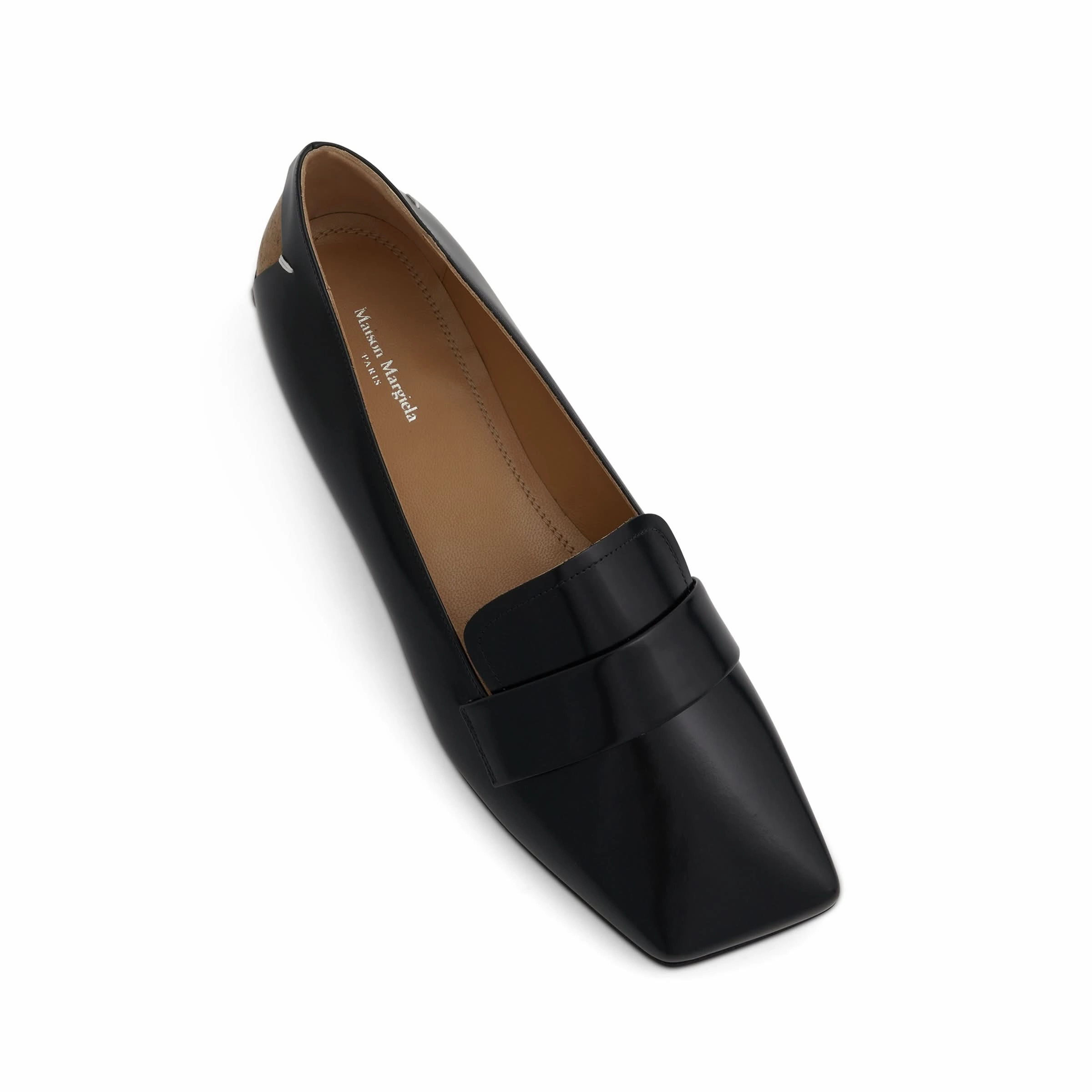 Penny Loafers Shoes Four Stitches Decortique Loafer in Black