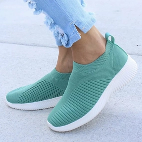 Women Shoes Knitting Sock Sneakers Women Spring Summer Slip On Flat Shoes Women Plus Size Loafers Flats Walking krasovki Famela Block Loafers