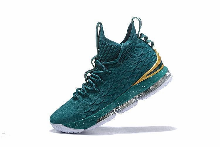 Nike Lebron XV 15 Dark Green Gold Men Shoes Sale Size US7,8,8.5,9,10,11,12 Asics Shoes Gel Kayano 19