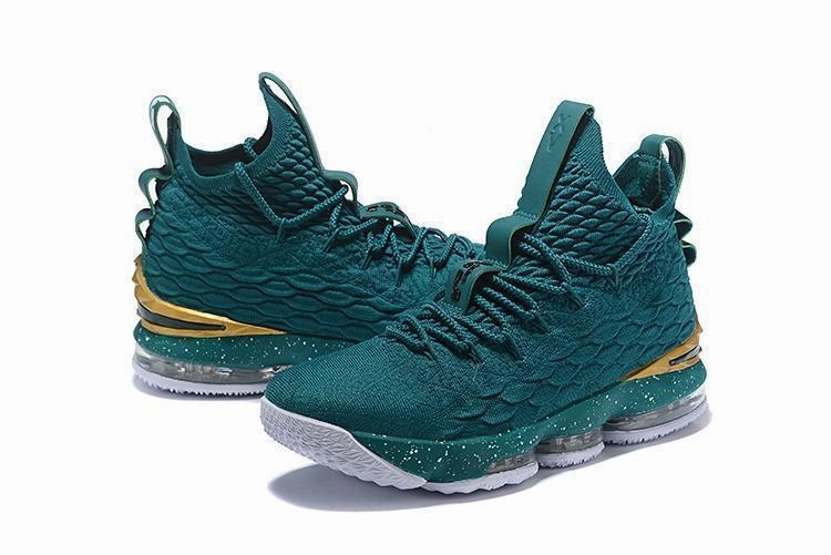 Asics Ex Eo Wrestling Shoes Nike Lebron XV 15 Dark Green Gold Men Shoes Sale Size US7,8,8.5,9,10,11,12