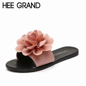 HEE GRAND Summer Slippers Women Slides with Flower Flip Flops Beach Casual Shoes Women for Vacation XWT1105 Flo Jo's Flip Flops