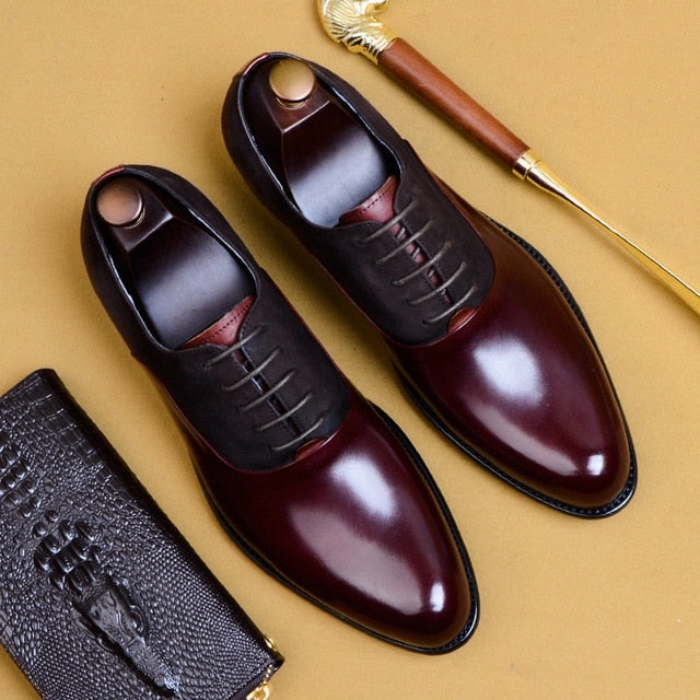 Genuine Cow Leather Brogue Wedding Business Mens Casual Flats Shoes Vintage Handmade Oxford Shoes For Men Black Burgundy 2019 Gel 2160 Casual Shoes