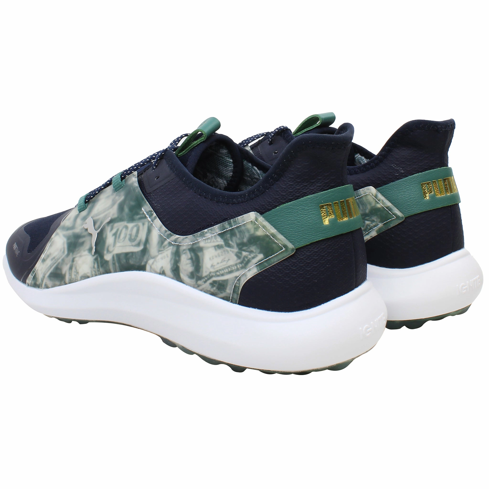 Puma Ignite Fasten8 Mens Navy/Green Golf Shoes Rebound Puma Shoes