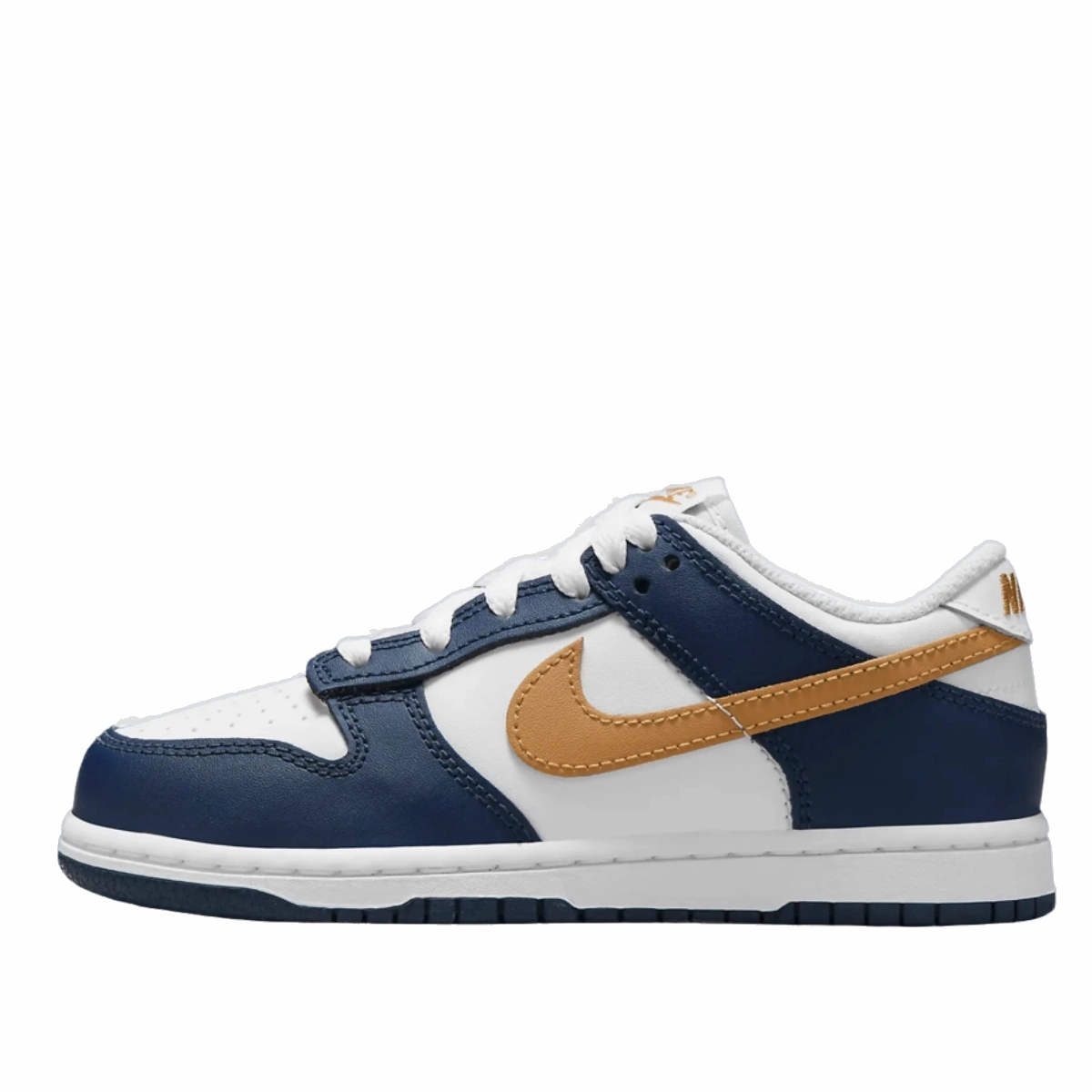 Nike Kids' Dunk Low Shoes - White / Midnight Navy / Wheat Asics Nurse Shoes