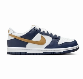 Asics Top Running Shoes Nike Kids' Dunk Low Shoes - White / Midnight Navy / Wheat