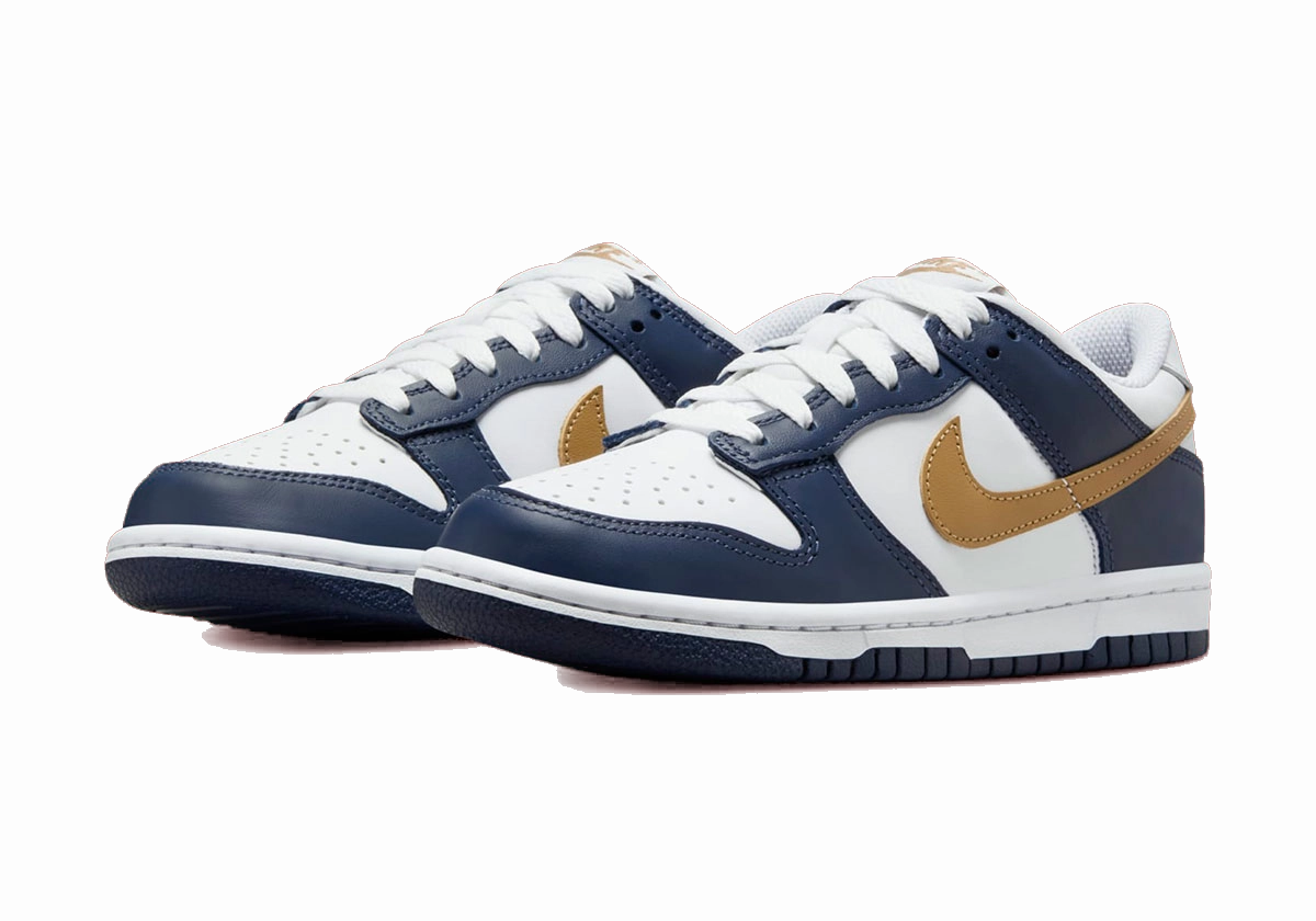Nike Kids' Dunk Low Shoes - White / Midnight Navy / Wheat Asics Fluidride Shoes