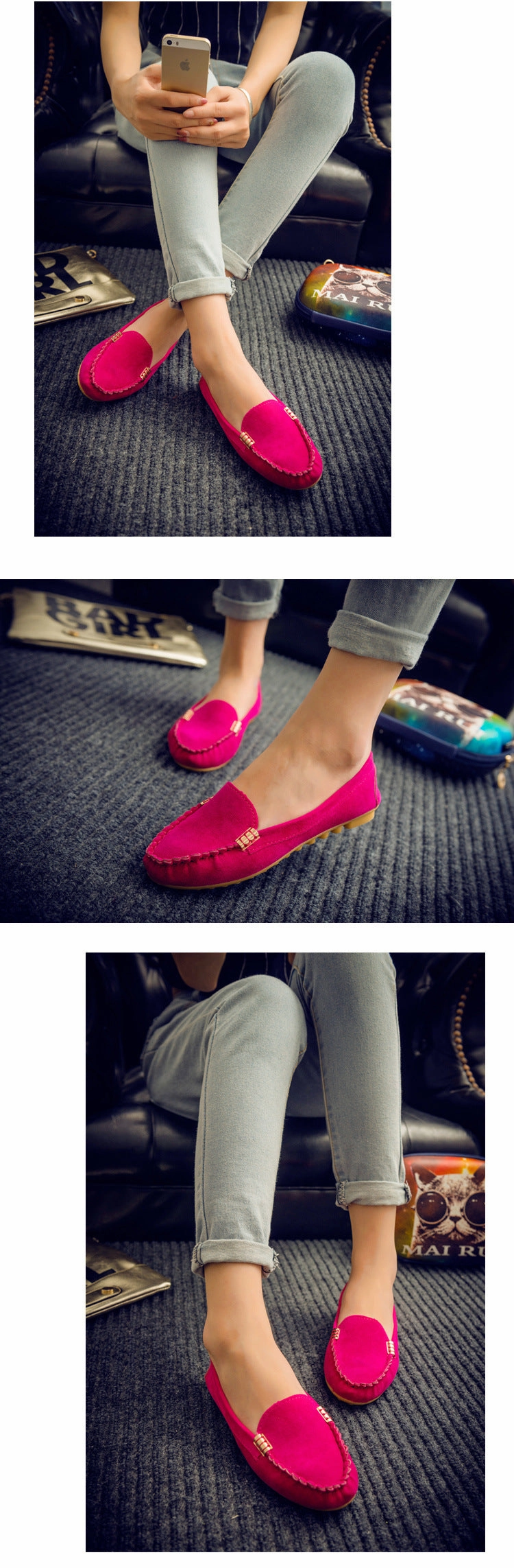 Swims Loafers Sale Women Loafers Moccasin Casual Suede Leather Shoes Moccasins Slip