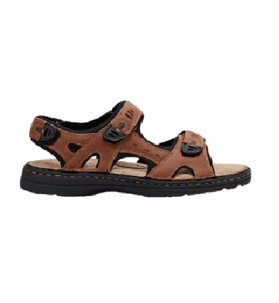 Mens Hush Puppies Simmer Tan Sandals Leather Shoes Comfort Walk Sandals
