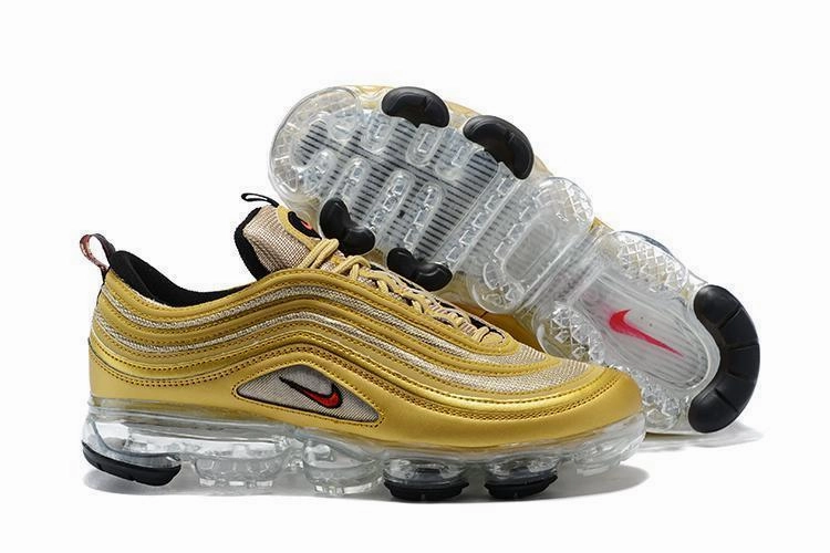 Nike Air Vapormax 97 Metallic Gold Shoes Sneakers Men Sale Size US 7, 8, 8.5, 9, 10, 11 Male Sneakers