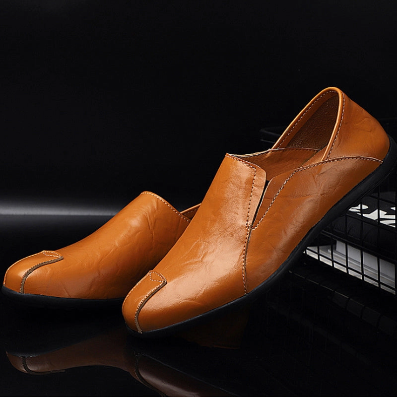 PU Leather Big Size37-48 Men Male Slip on Office Oxford Casual Loafers Business Man Dress Shoes Rose Gold Glitter Flat Shoes