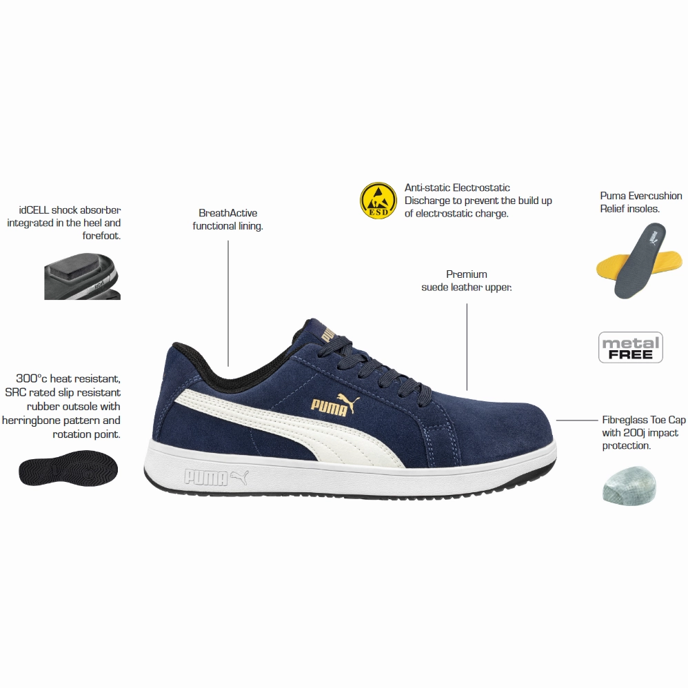 Puma Heritage Range Iconic Fibreglass Toe Lace Up Safety Shoe (640027) (Pre Order) Asics Pickleball Shoe