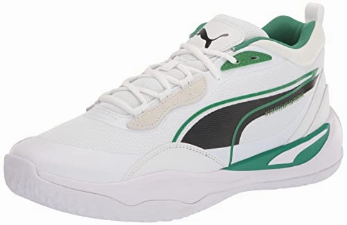 Asics Olympic Volleyball Shoes PUMA Men's Playmaker Pro Sneaker, White-Amazon Green, 10.5