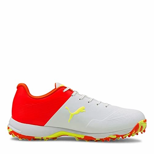 Puma Men's Red, Yellow & White Cricket Shoe- 10 UK Asics Indoor Squash Shoes