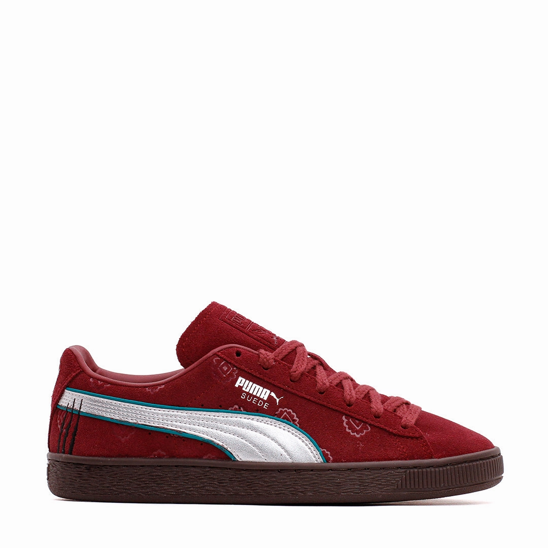 Puma Men Suede 2 x One Piece Red Silver 396521-01 Melo Puma Shoes