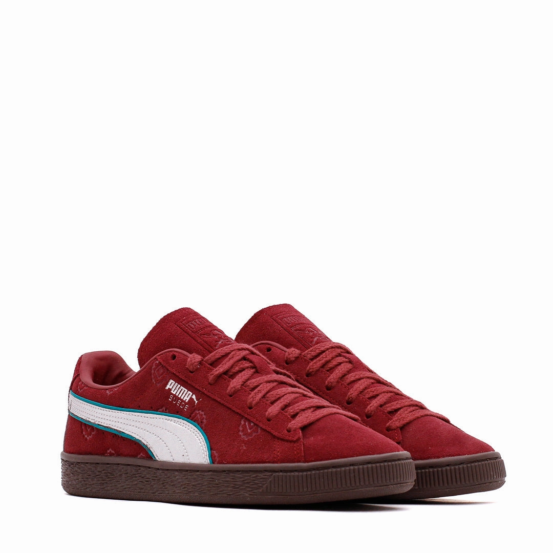 Puma Men Suede 2 x One Piece Red Silver 396521-01 Pumas Unam Shoes
