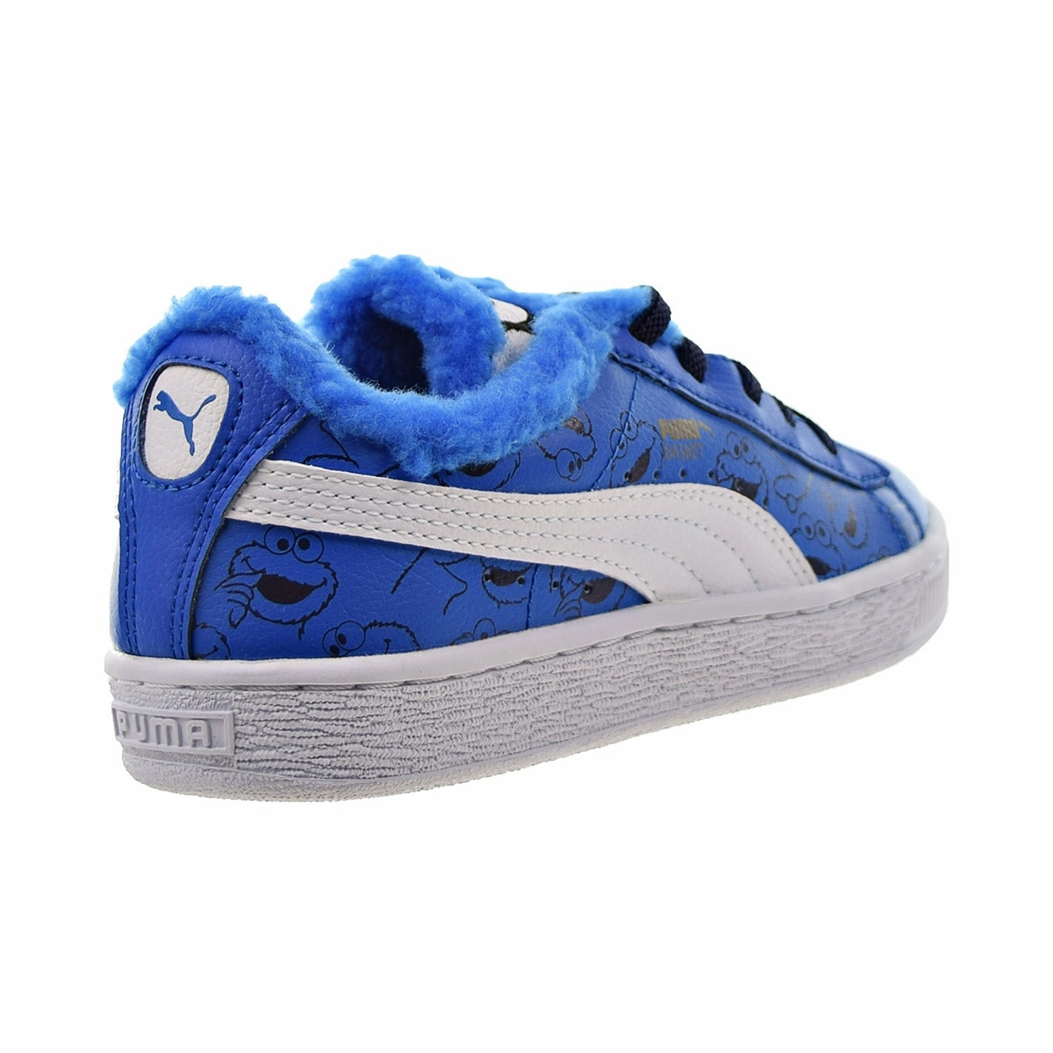 Puma Sesame Street x Basket 'Cookie Monster' Little Kids' Shoes Electric Blue Asics Volleyball Shoes Japan Team