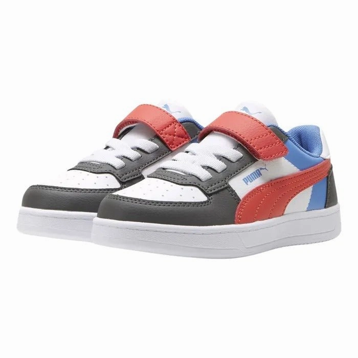 Puma Affordable Shoes PUMA TODDLER CAVEN 2.0 BLOCK WHITE RED BLACK SHOE