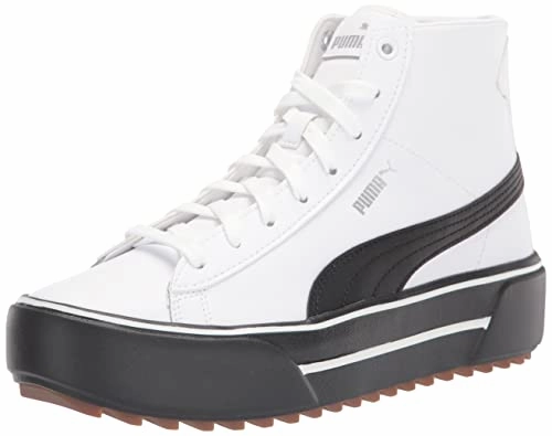 Puma Women's Kaia Mid Leather Sneaker, White Silver, 6.5 Asics Gel-lethal Field 2 Turf Shoes