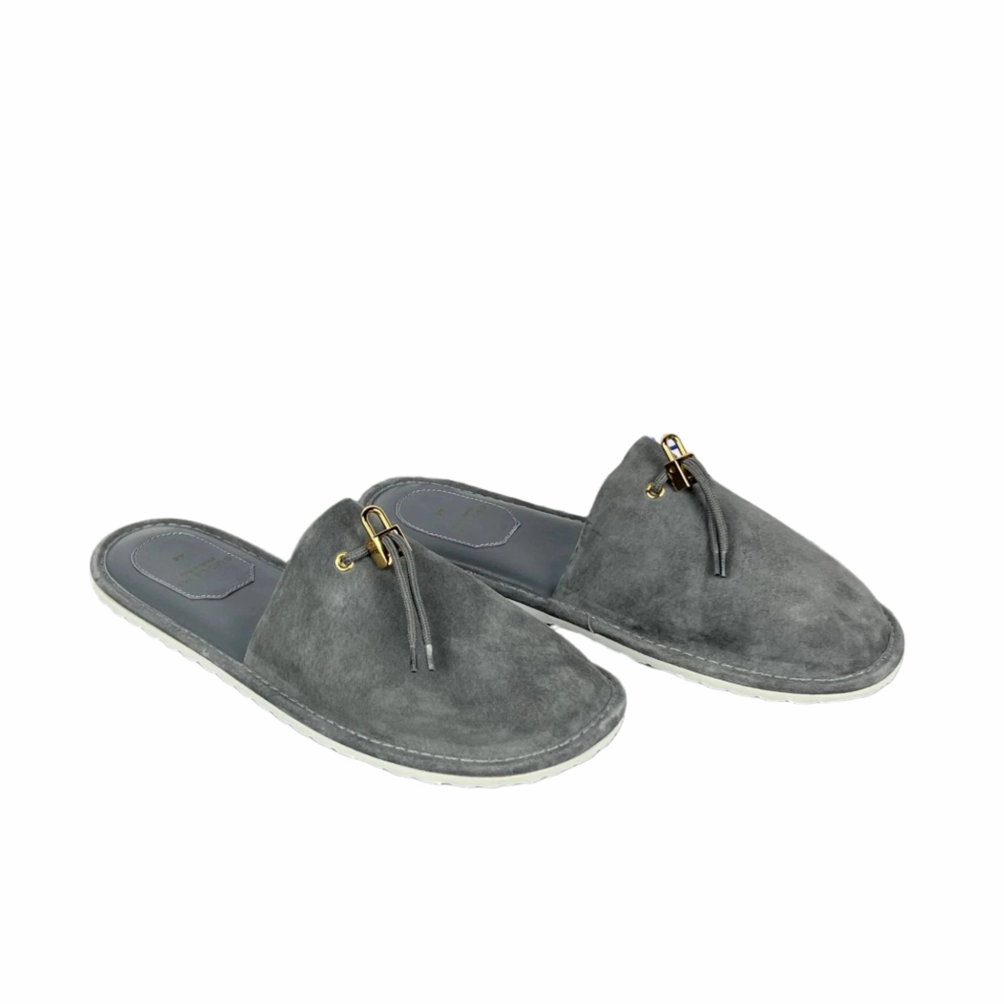 Buscemi Men's Greenwich Grey Leather Slippers Slippers Wicked Witch