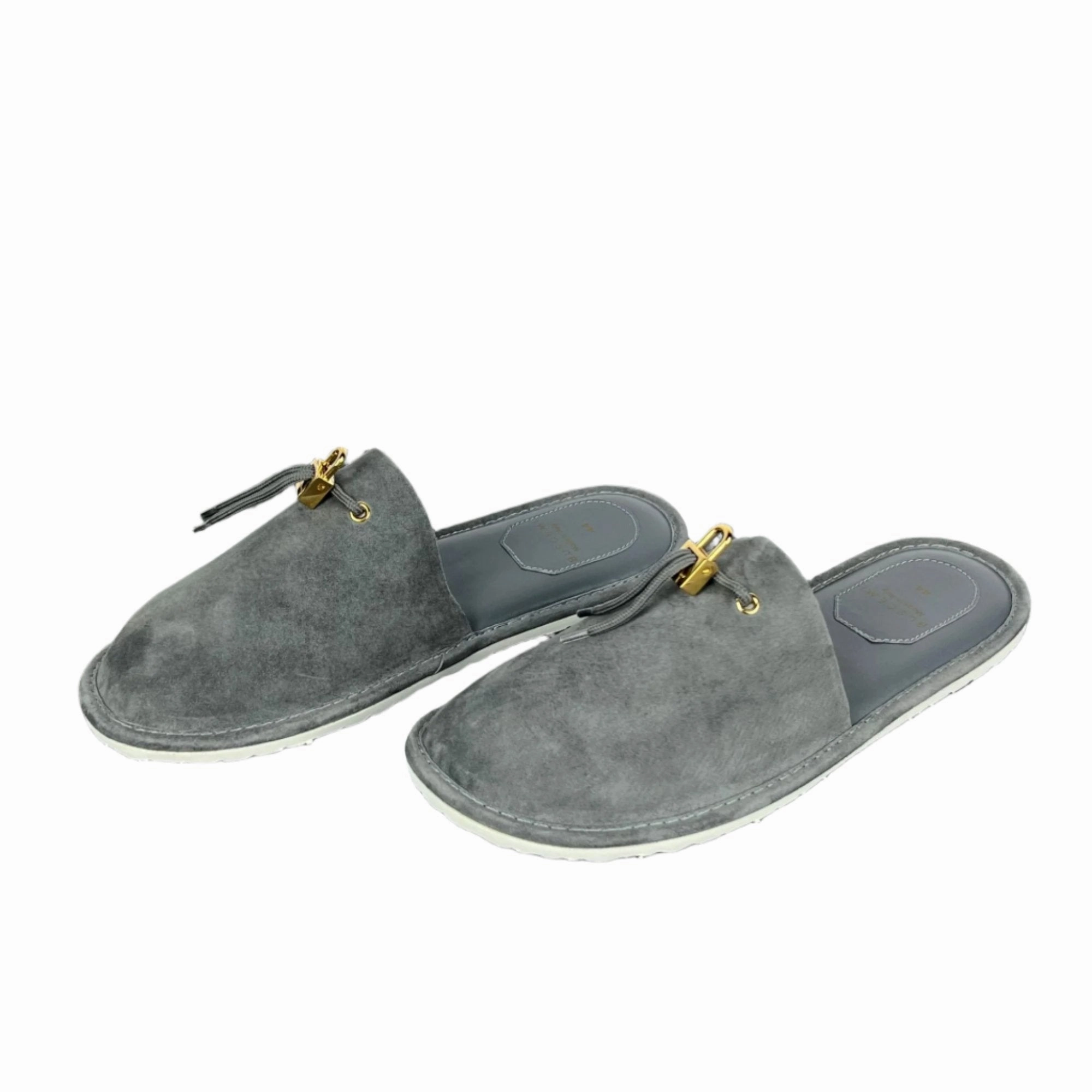 Top Rated House Slippers Buscemi Men's Greenwich Grey Leather Slippers