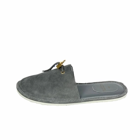 T.j. Slippers Buscemi Men's Greenwich Grey Leather Slippers