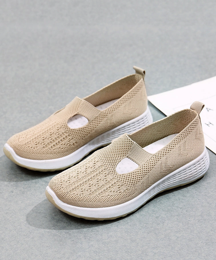 2 Part Flat Shoes Platform Flat Shoes For Women Casual Pink Breathable Mesh UU010