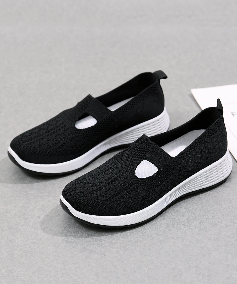 Flat Shoe Strings Platform Flat Shoes For Women Casual Pink Breathable Mesh UU010