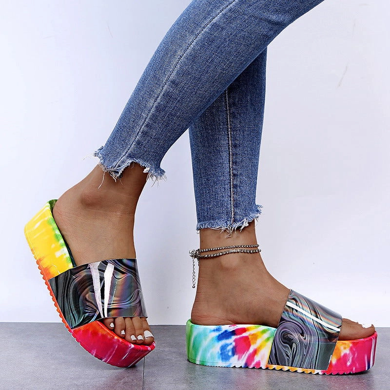 Wedding Guest Shoes Flats Graphic Print Air Walker Women's Sandals