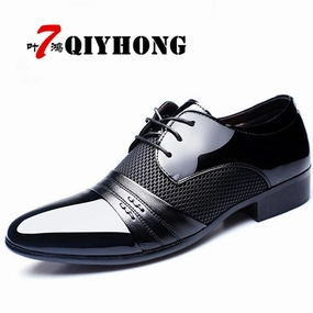 QIYHONG Brand Men Dress Shoes Plus Size 38-48 Men Business Flat Shoes Black Brown Breathable Low Top Men Formal Office Shoes Best Shoes Overpronation Flat Feet