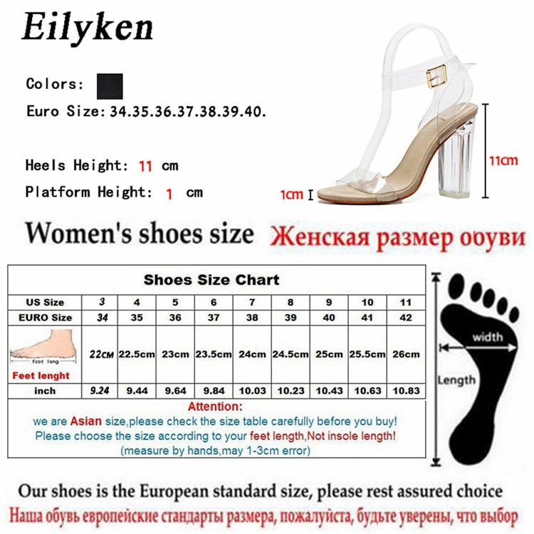 Eilyken PVC Jelly Transparent Crystal Leopard Open Toed High Heels Japan Wooden Sandals